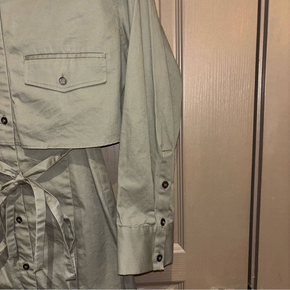 NWT ZARA Gabardine Shirt Dress - Picture 11 of 16